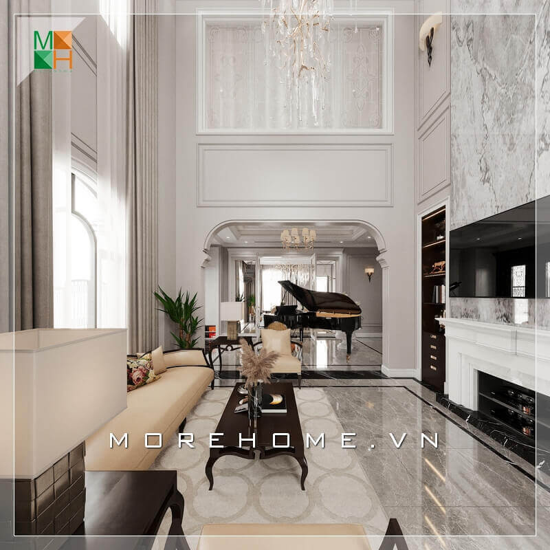 Mẫu thiết kế nội thất không gian phòng khách tân cổ điển sang trọng, cao cấp cho biệt thự, nhà phố, penthouse, chung cư cao cấp. Xem ngay các mẫu thiết kế phòng khách ưa chuộng nhất hiện nay