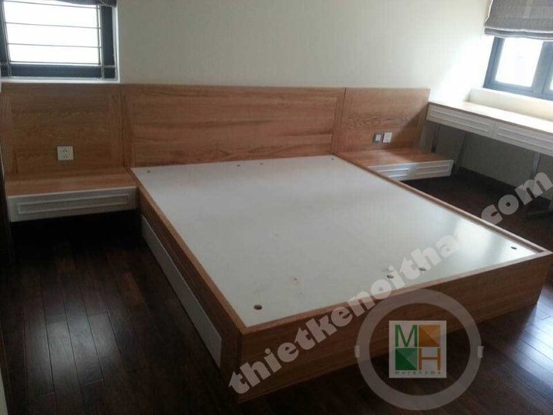 Giường ngủ gỗ công nghiệp veneer tần bì