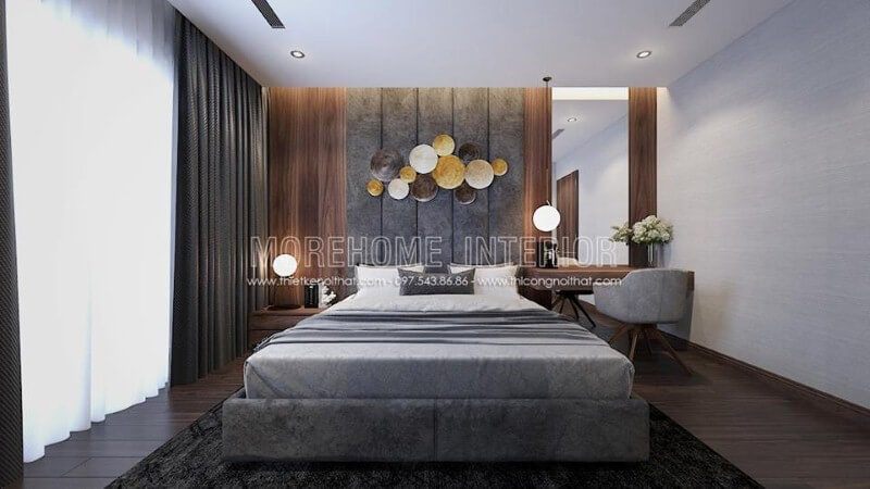 Đèn thả cùng đèn bàn khối cầu độc đáo sẽ là lựa chọn thú vị tạo nên nét tinh tế trong phòng ngủ hiện đại.