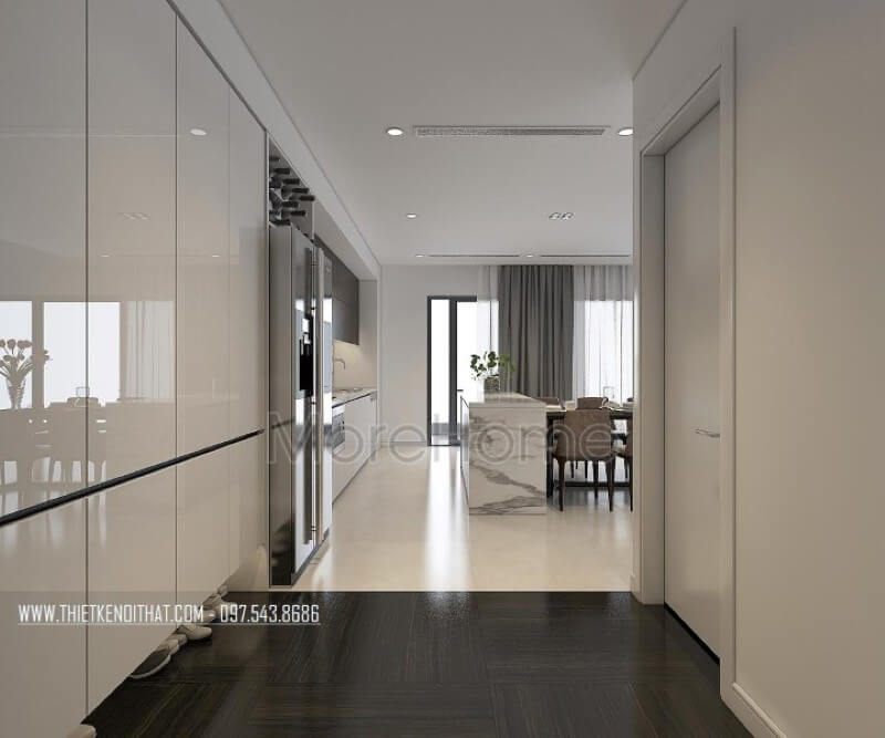 Trong thiết kế căn hộ chung cư, mẫu cửa gỗ hiện đại công nghiệp được ưu tiên lựa chọn.