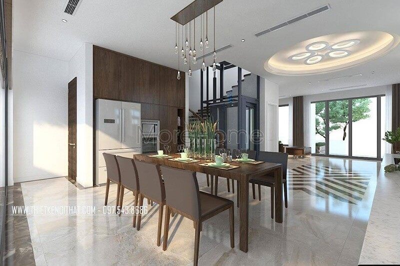 Bàn ăn hiện đại dành cho gia đình chủ thể