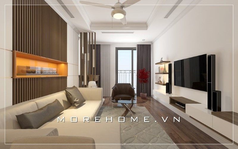 Tủ tivi gỗ công nghiệp hiện đại với kiểu dáng đơn giản nhưng lại tiện lợi và gây ấn tượng mạnh với người nhìn.